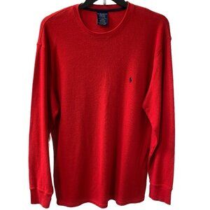 Polo Ralph Lauren Red Long Sleeve Thermal Sleepwear Shirt Size 2XL